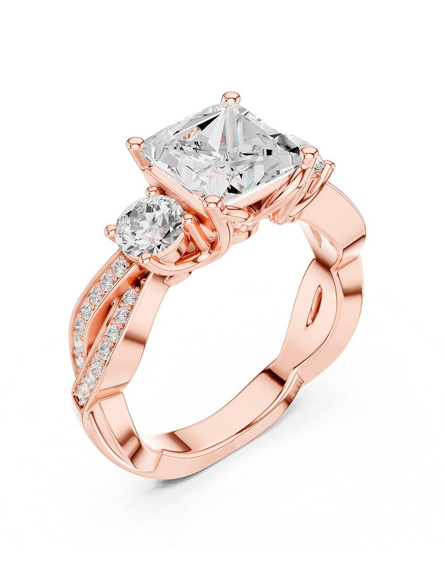 Anillo de compromiso - tres piedras - AMORE524-PR-LG