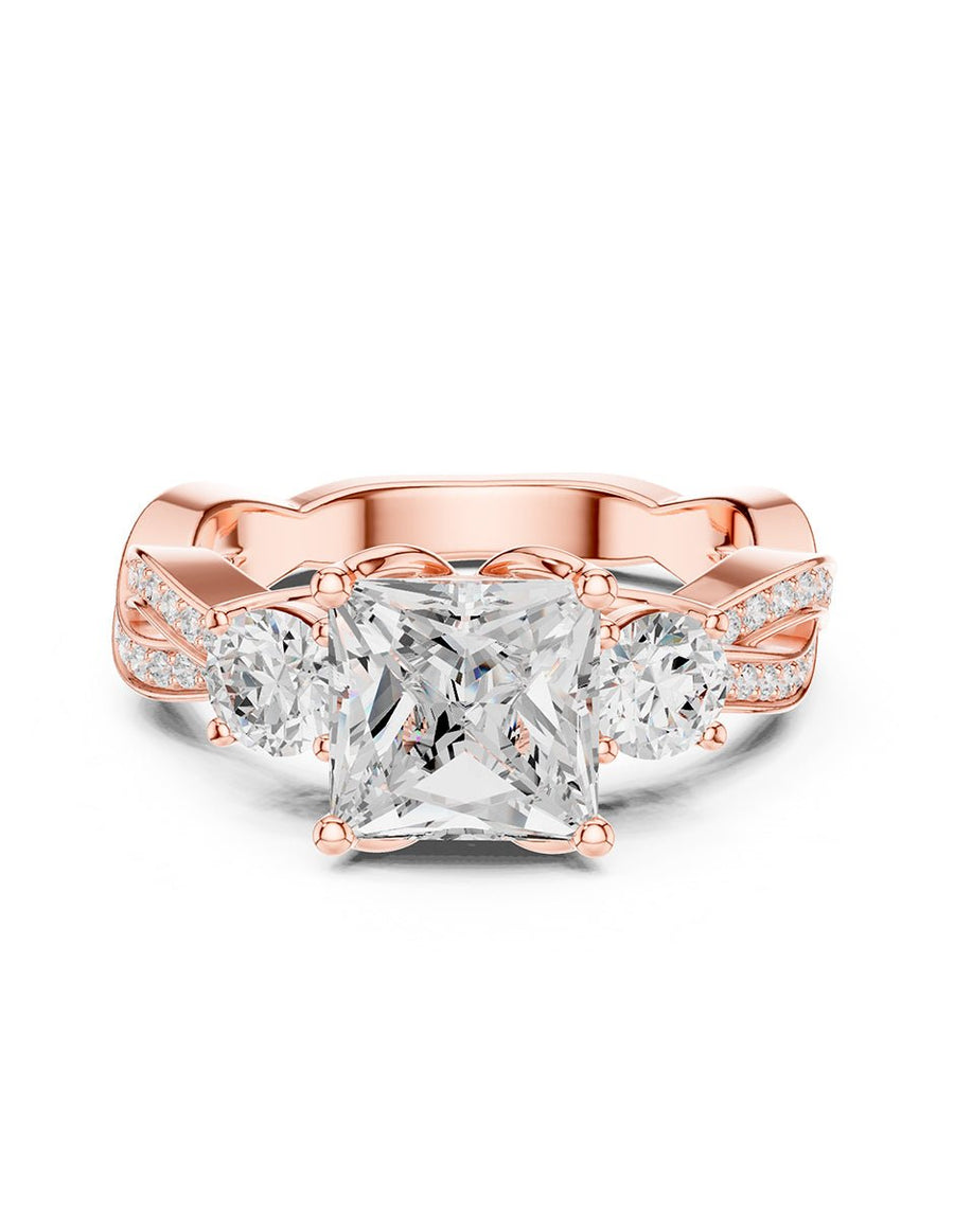 Anillo de compromiso - tres piedras - AMORE524-PR-LG