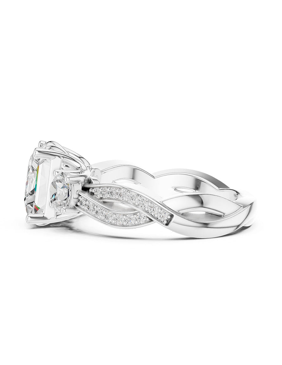 Anillo de compromiso - tres piedras - AMORE524-PR-LG