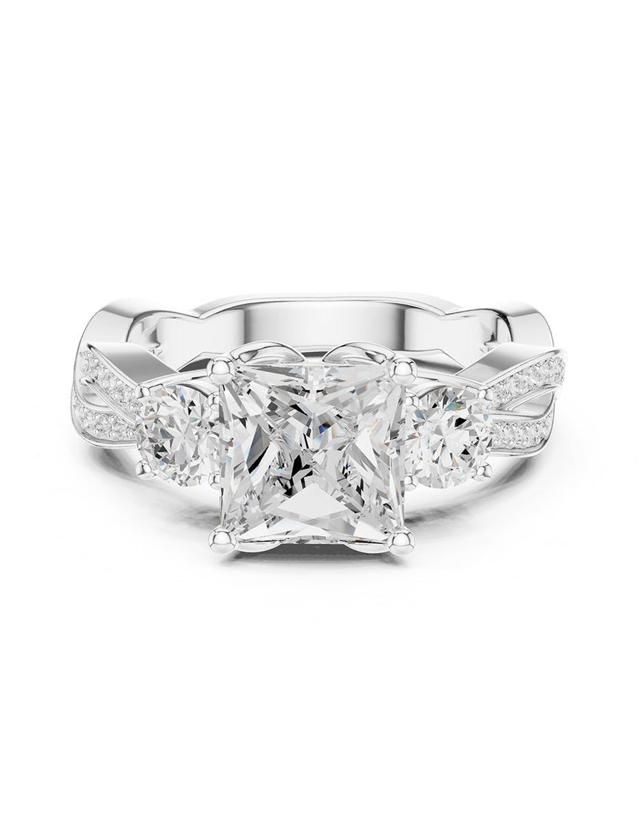 Anillo de compromiso - tres piedras - AMORE524-PR-LG