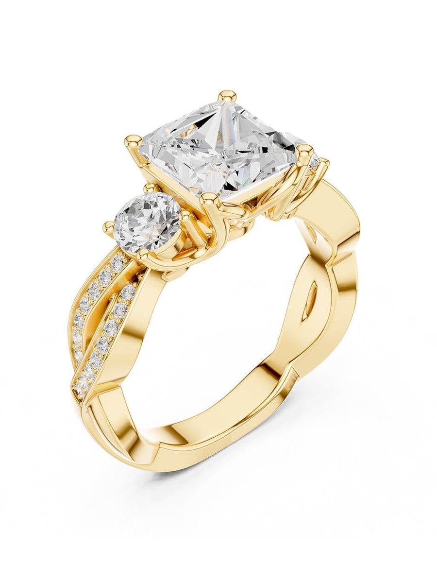 Anillo de compromiso - tres piedras - AMORE524-PR-LG