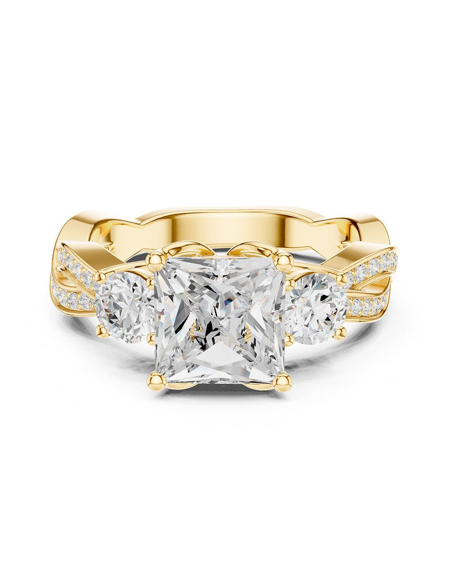Anillo de compromiso - tres piedras - AMORE524-PR-LG