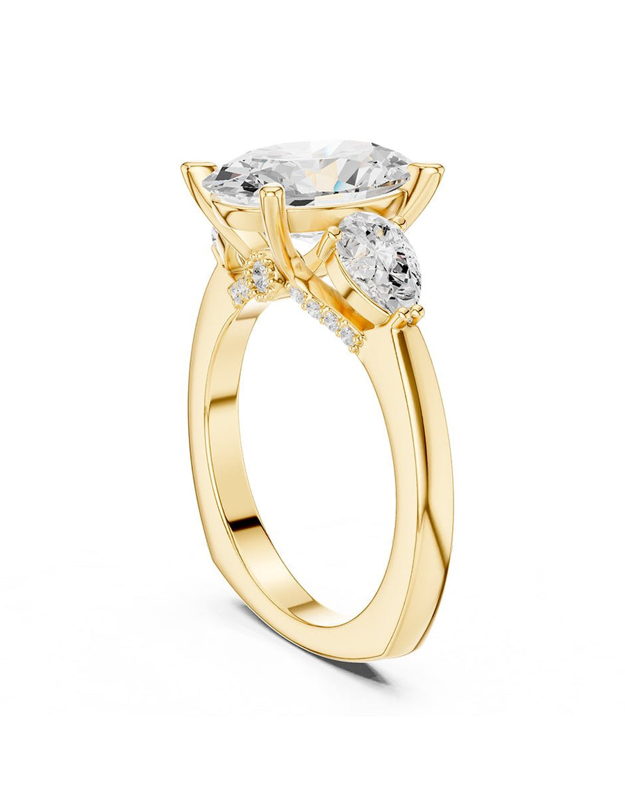Anillo de compromiso - tres piedras - AMORE525-OV-LG