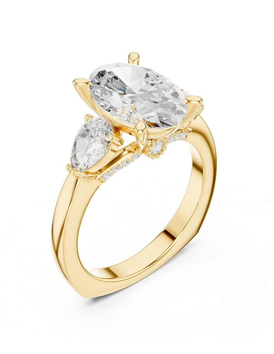 Anillo de compromiso - tres piedras - AMORE525-OV-LG