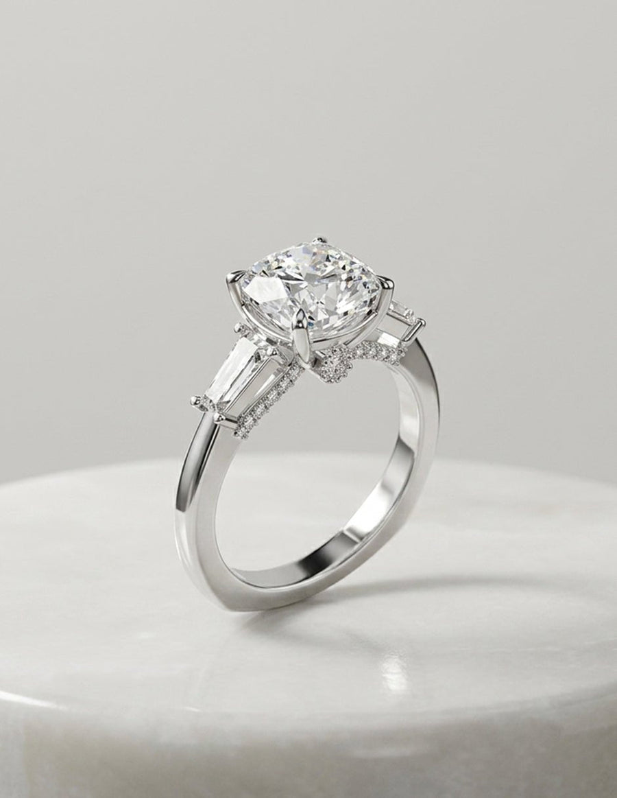 Anillo de compromiso - tres piedras - AMORE527-CU-LG