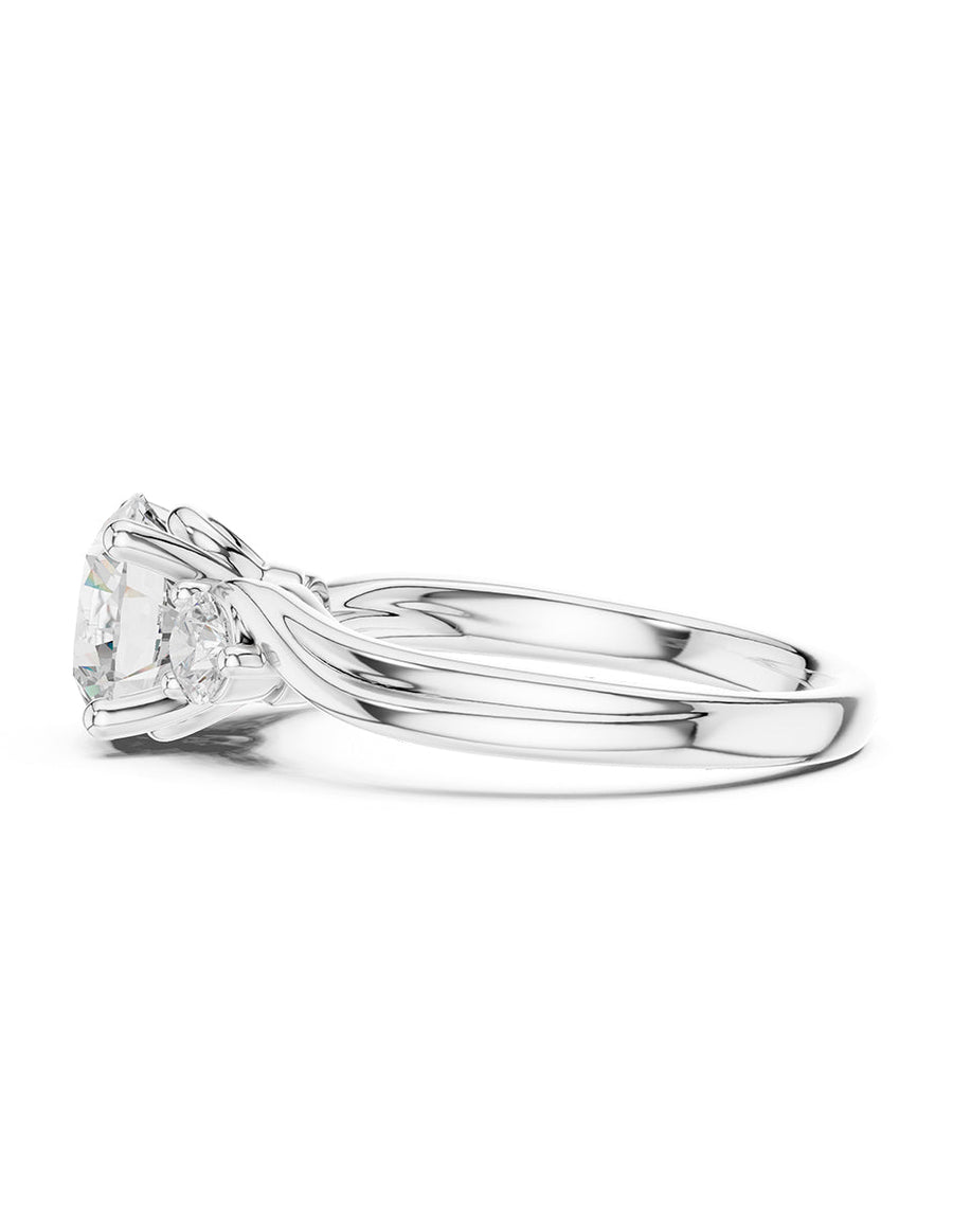 Anillo de compromiso - tres piedras - AMORE528-RD-LG