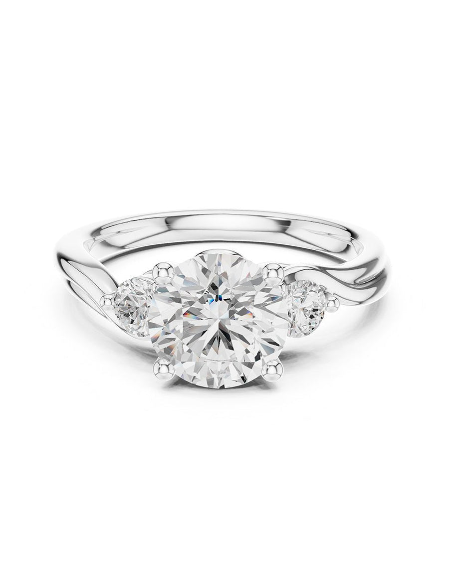 Anillo de compromiso - tres piedras - AMORE528-RD-LG