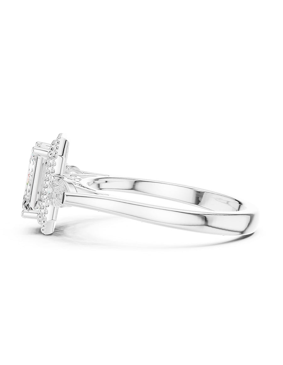 Anillo de compromiso - tres piedras - AMORE529-EM-LG