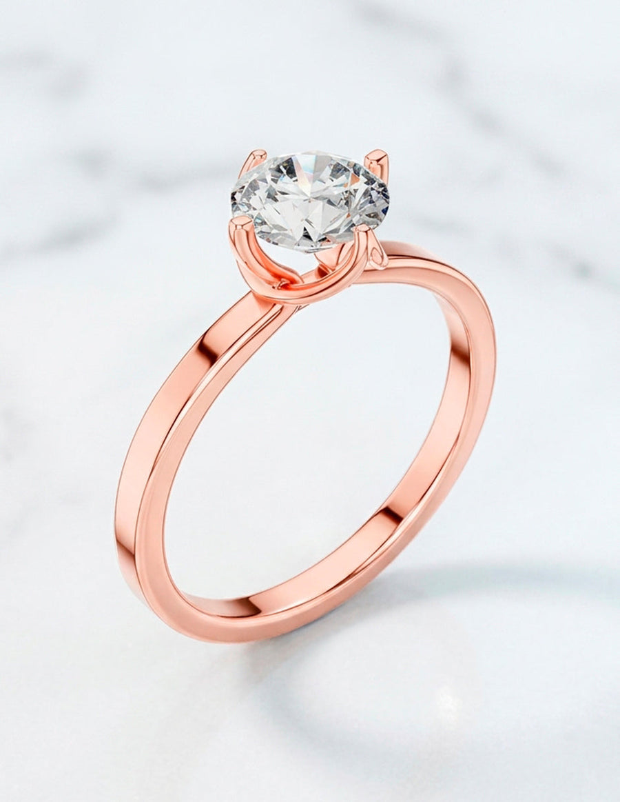 Anillo de Compromiso - solitario - AMORE53-RD-CZ