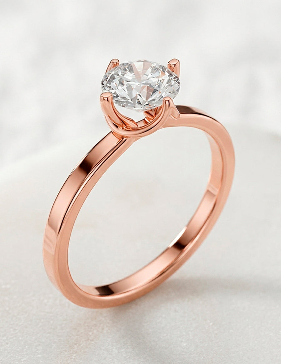 Anillo de Compromiso - solitario - AMORE53-RD-CZ