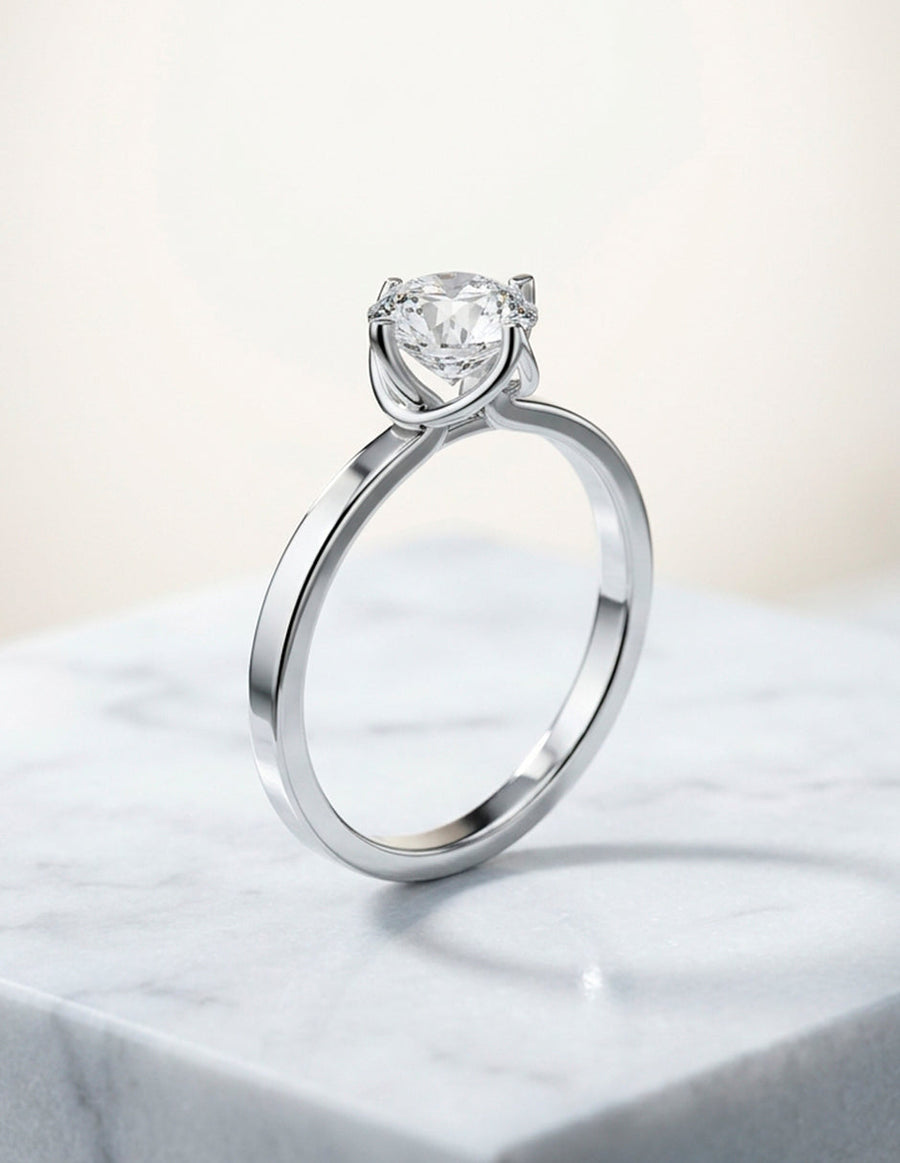 Anillo de Compromiso - solitario - AMORE53-RD-CZ