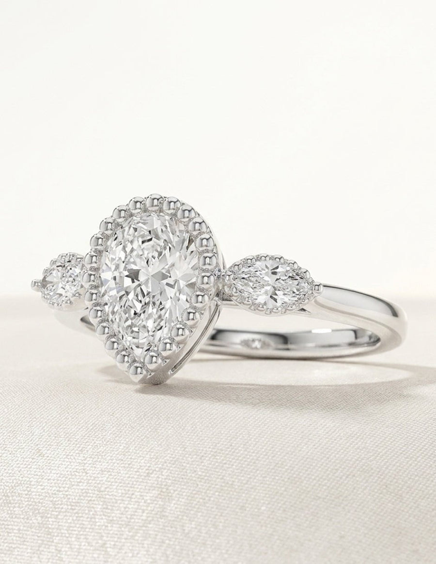 Anillo de compromiso - tres piedras - AMORE530-PE-LG