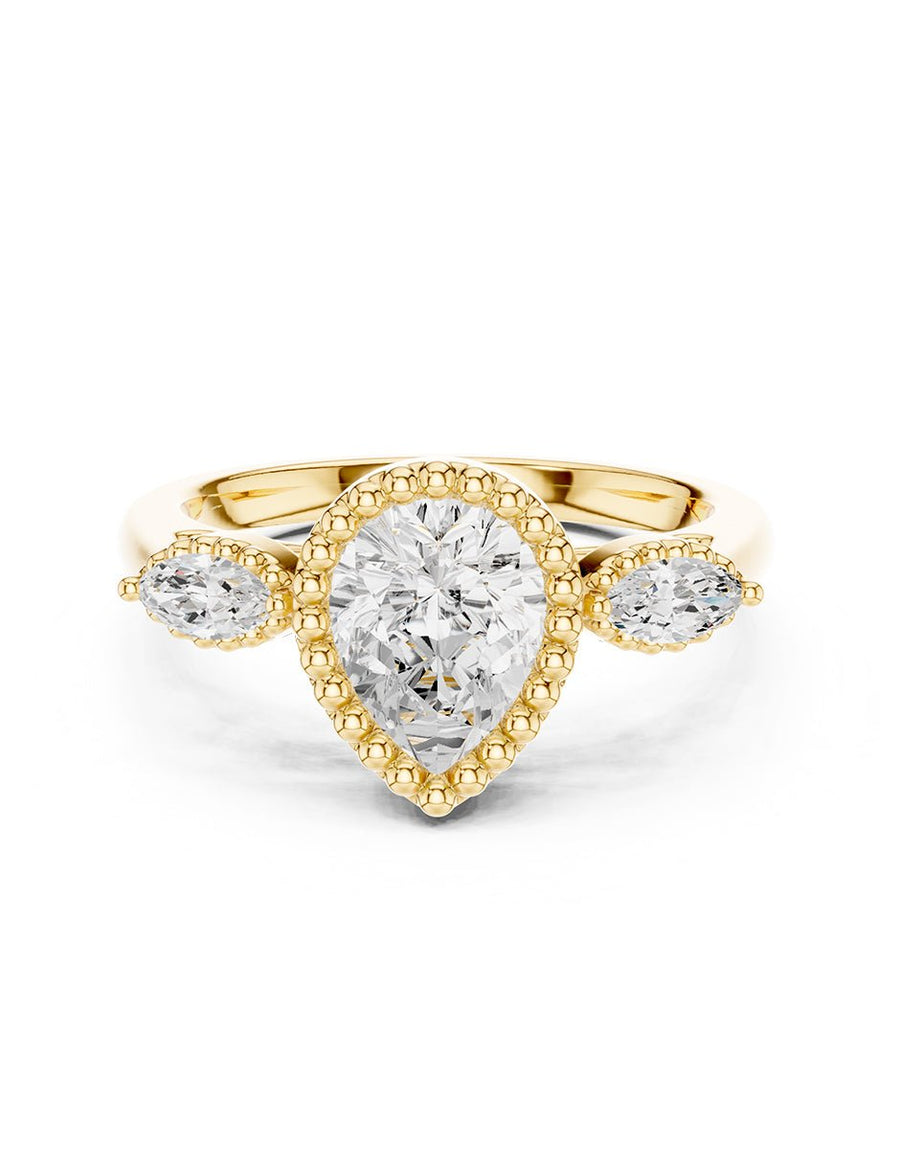 Anillo de compromiso - tres piedras - AMORE530-PE-LG