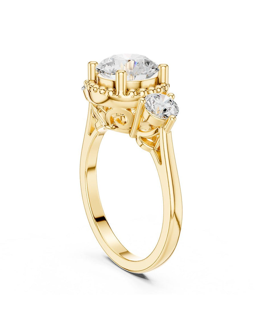 Anillo de compromiso - tres piedras - AMORE531-RD-LG