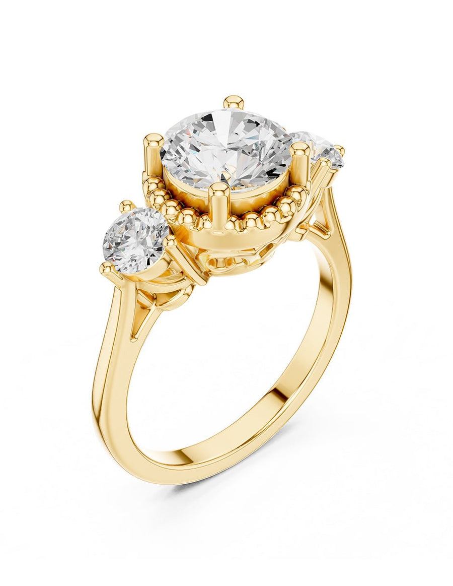 Anillo de compromiso - tres piedras - AMORE531-RD-LG