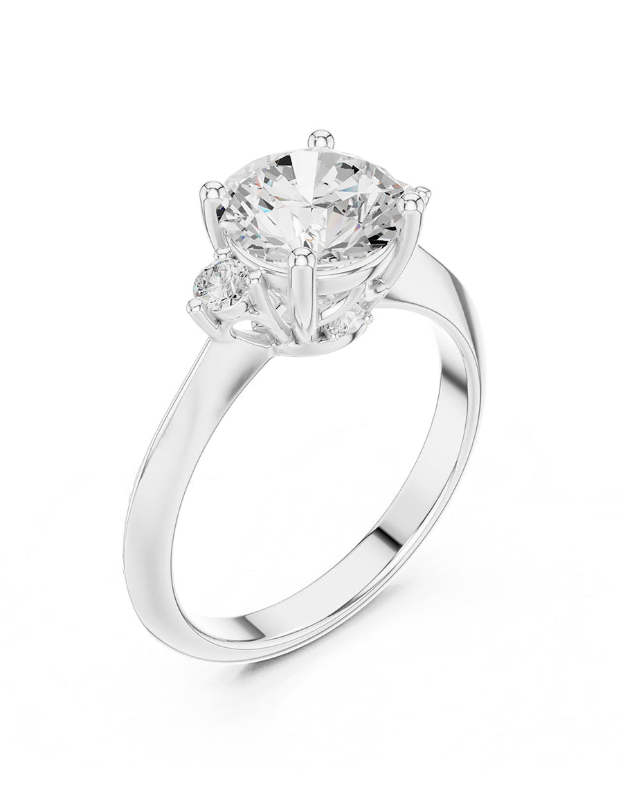 Anillo de compromiso - tres piedras - AMORE532-RD-LG