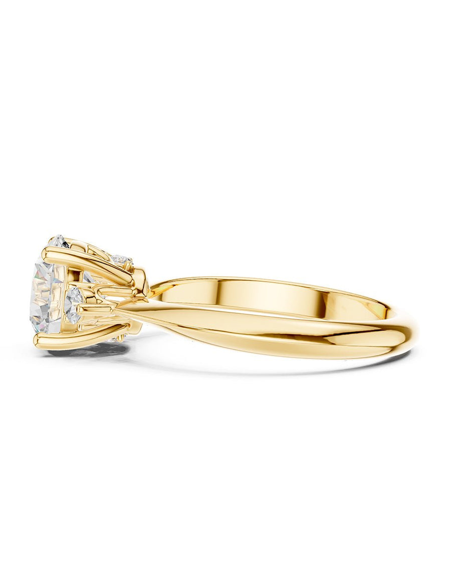 Anillo de compromiso - tres piedras - AMORE532-RD-LG
