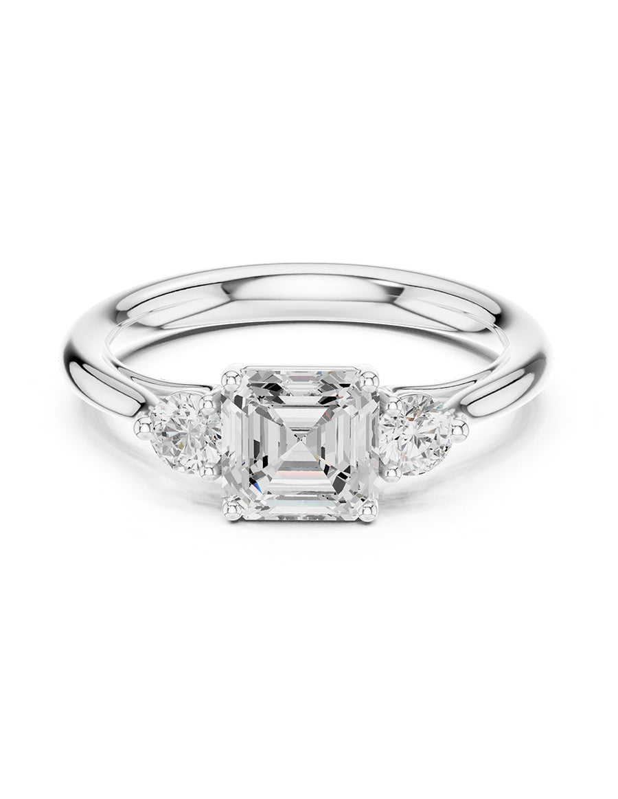 Anillo de compromiso - tres piedras - AMORE533-AS-LG