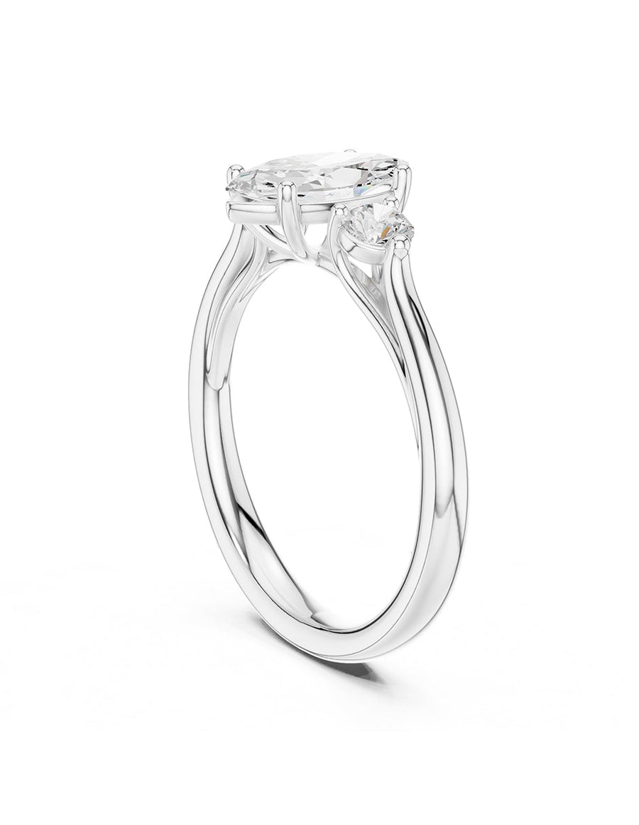 Anillo de compromiso - tres piedras - AMORE533-MQ-LG