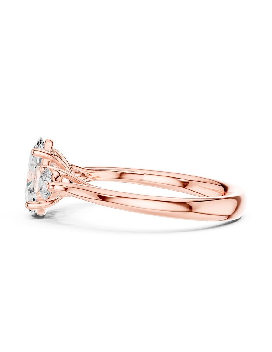 Anillo de compromiso - tres piedras - AMORE533-OV-LG