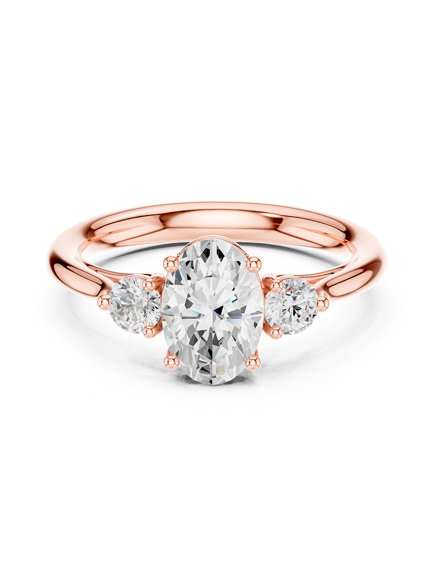 Montura para personalizar - tres piedras - AMORE533-OV