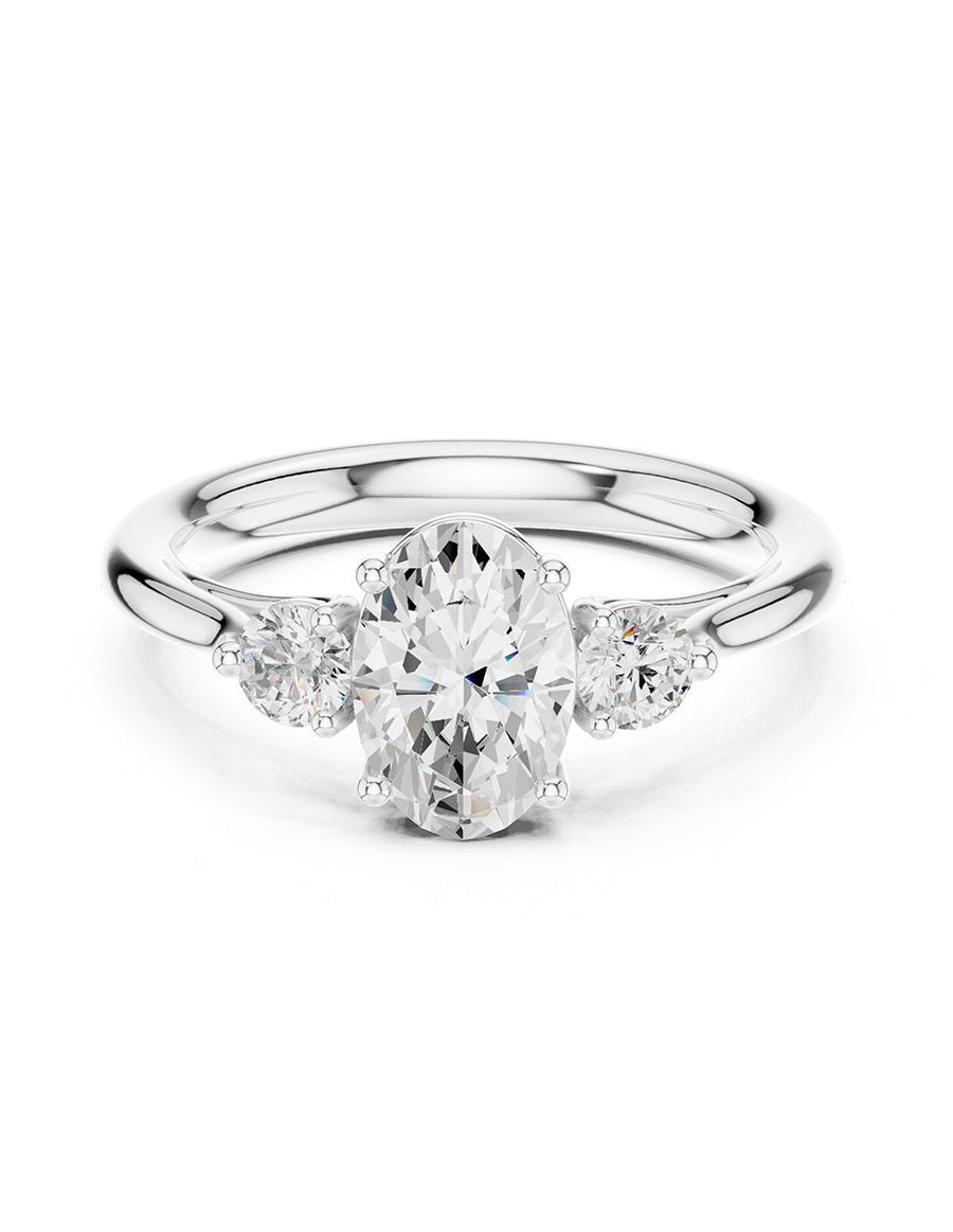 Anillo de compromiso - tres piedras - AMORE533-OV-LG