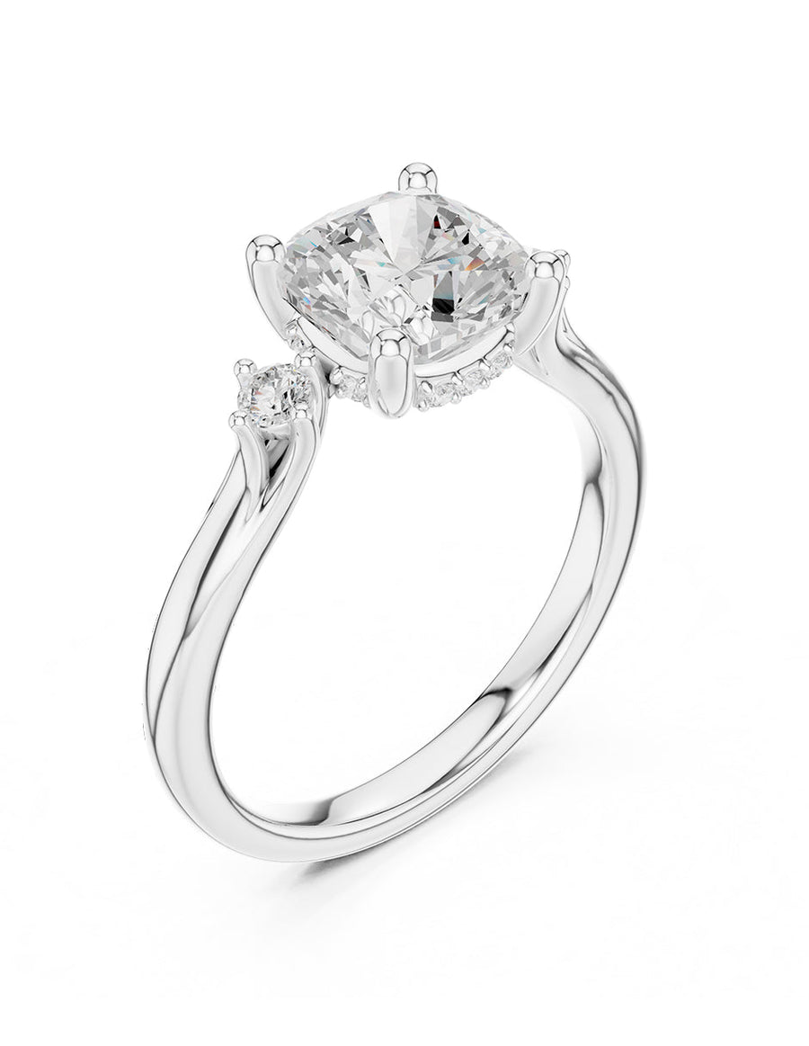 Anillo de compromiso - tres piedras - AMORE534-CU-LG