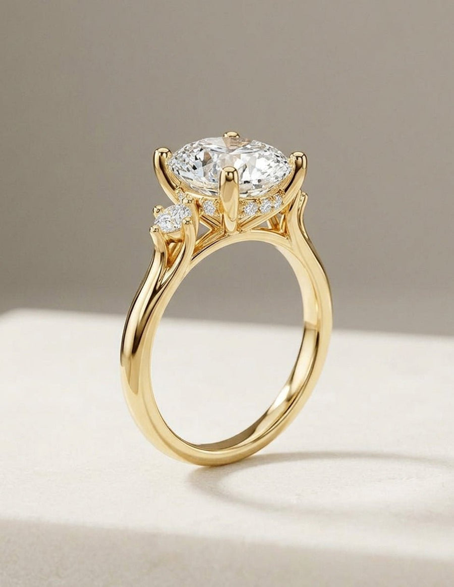 Anillo de compromiso - tres piedras - AMORE534-CU-LG