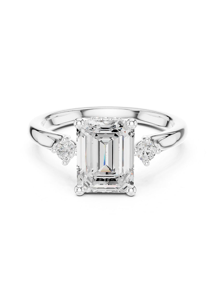 Anillo de compromiso - tres piedras - AMORE534-EM-LG