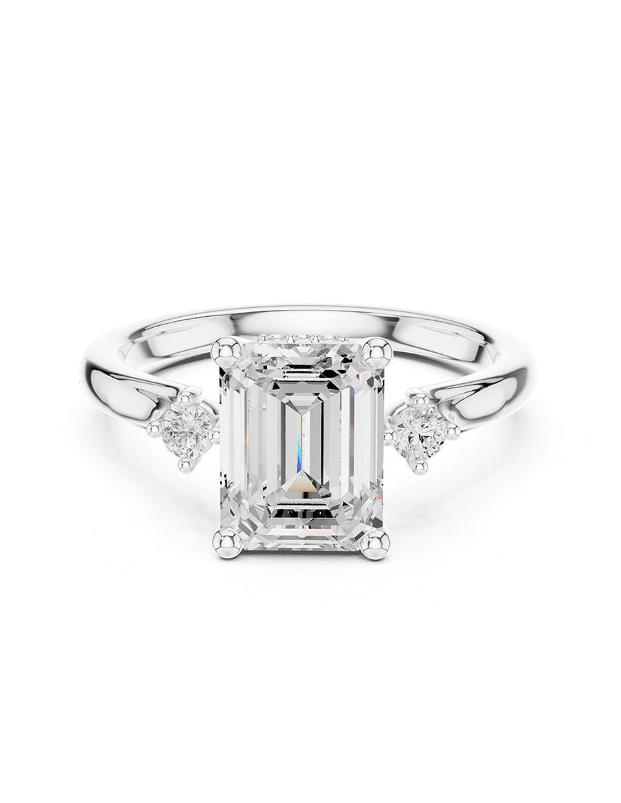 Montura para personalizar - tres piedras - AMORE534-EM