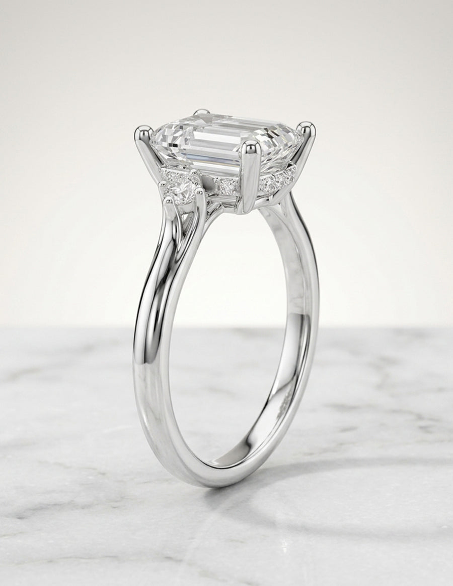 Montura para personalizar - tres piedras - AMORE534-EM
