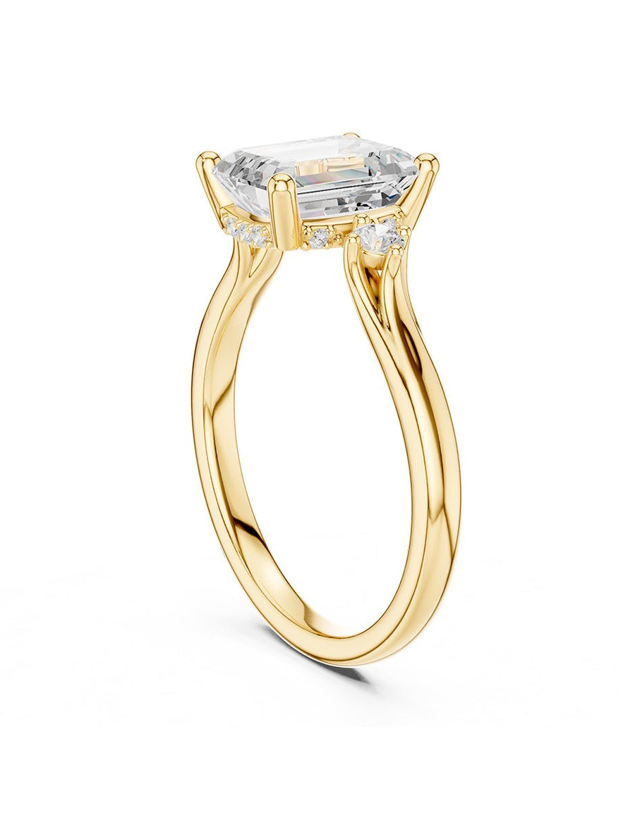 Anillo de compromiso - tres piedras - AMORE534-EM-LG