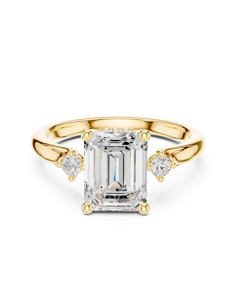 Anillo de compromiso - tres piedras - AMORE534-EM-LG