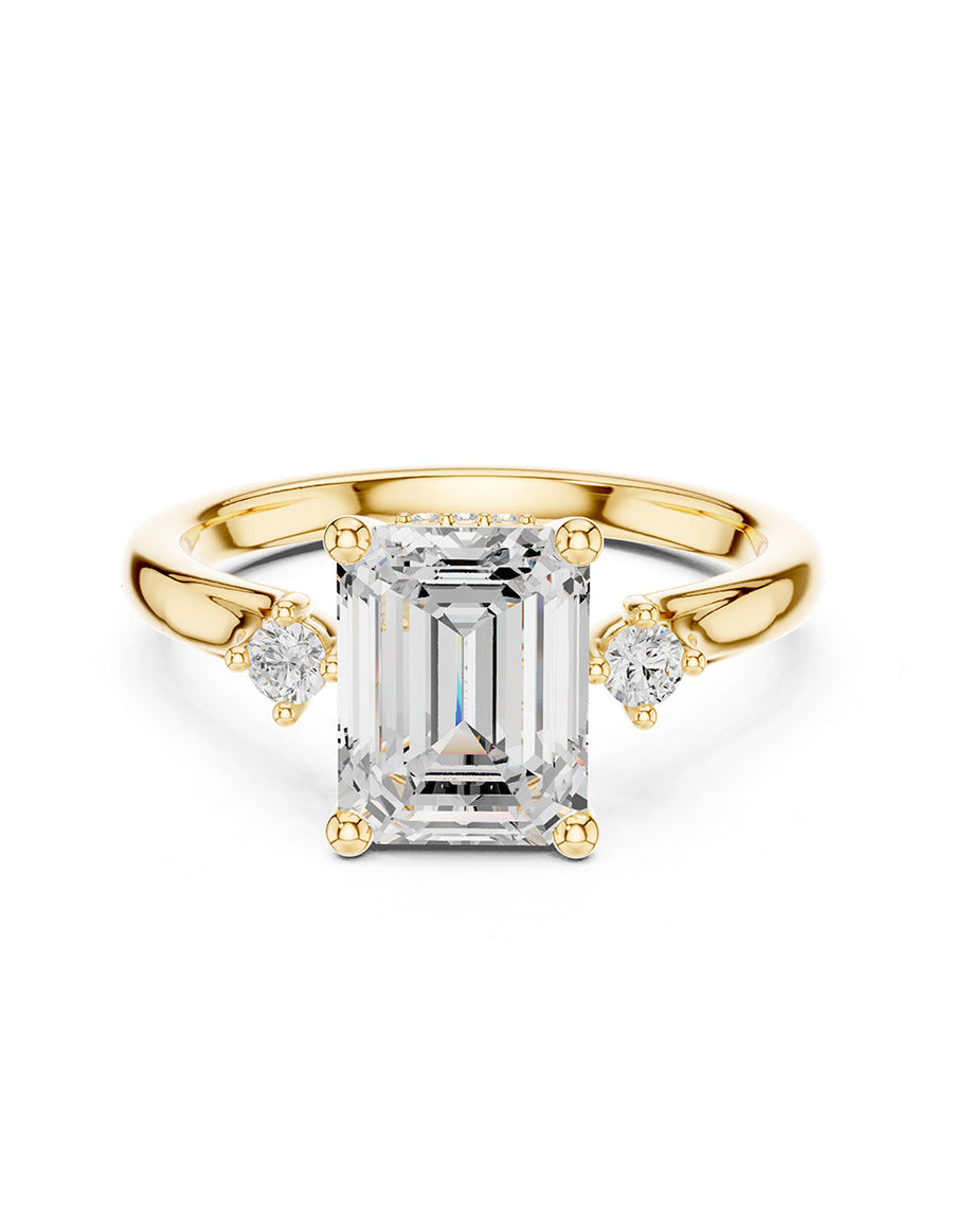 Montura para personalizar - tres piedras - AMORE534-EM
