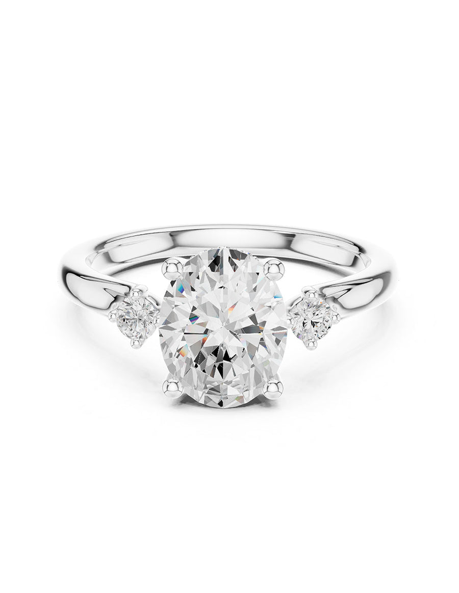 Montura para personalizar - tres piedras - AMORE534-OV