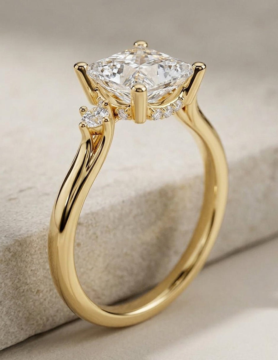 Anillo de compromiso - tres piedras - AMORE534-PR-LG