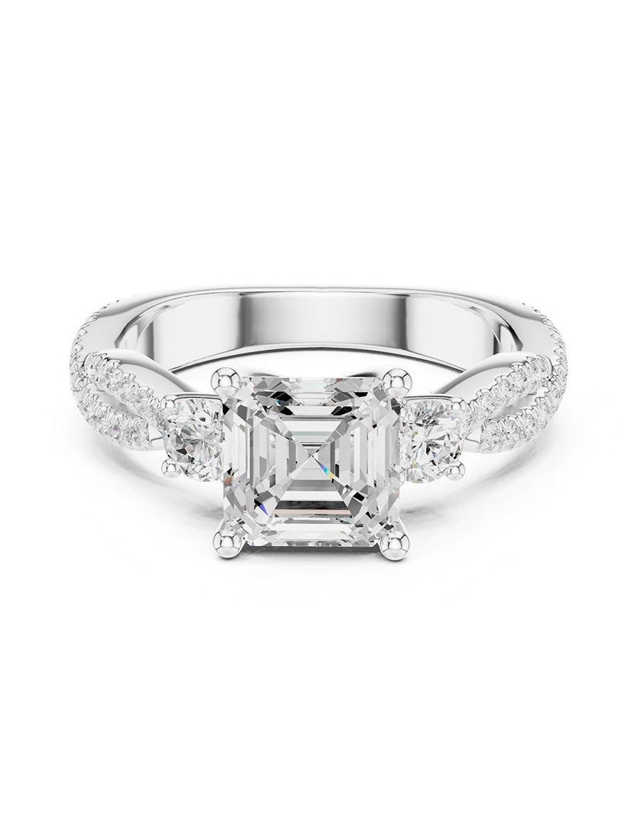 Anillo de compromiso - tres piedras - AMORE535-AS-LG