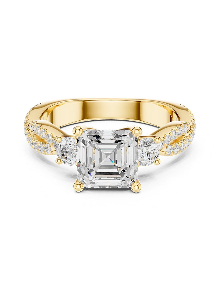 Anillo de compromiso - tres piedras - AMORE535-AS-LG