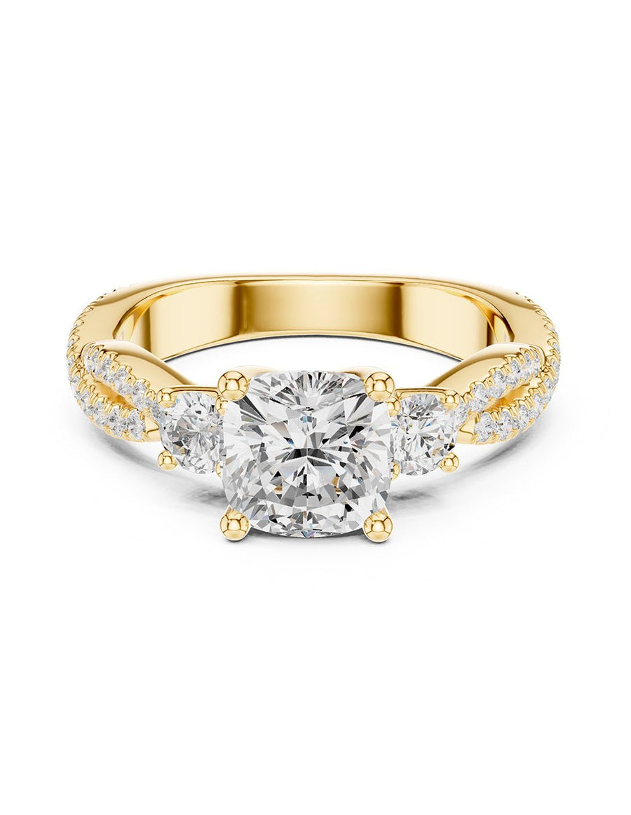 Anillo de compromiso - tres piedras - AMORE535-CU-LG