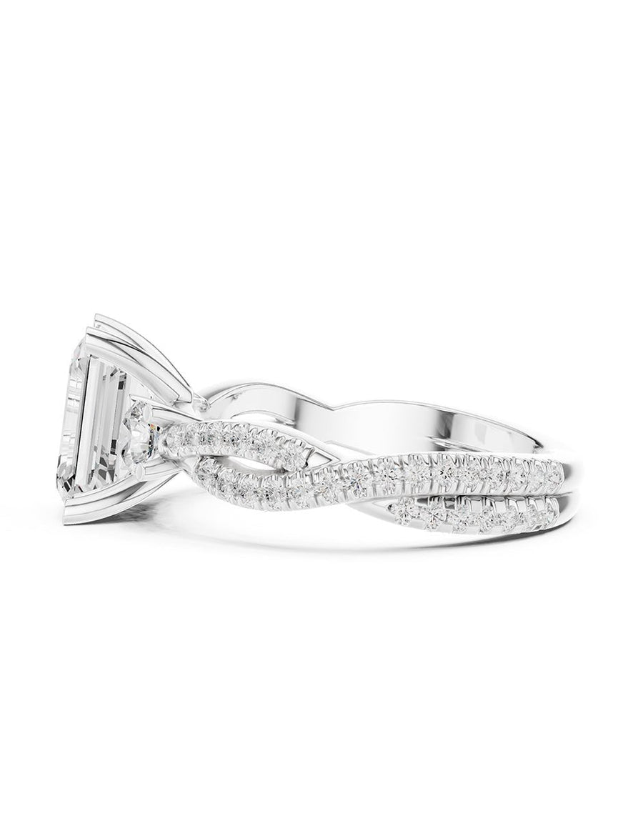 Anillo de compromiso - tres piedras - AMORE535-EM-LG