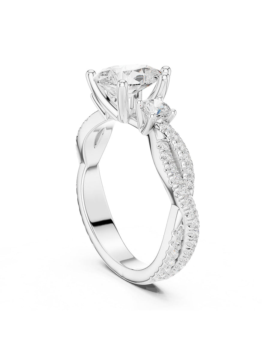 Anillo de compromiso - tres piedras - AMORE535-PE-LG
