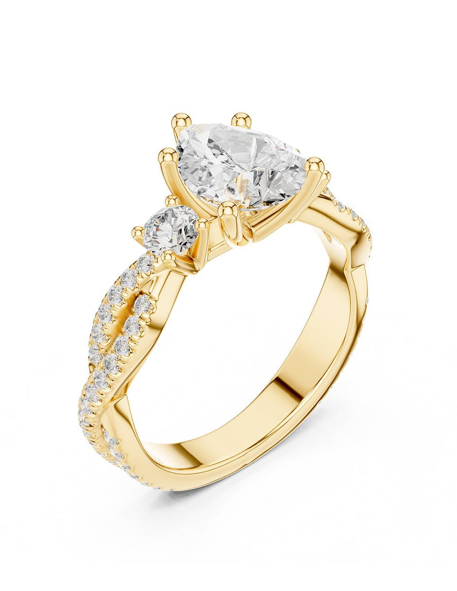 Anillo de compromiso - tres piedras - AMORE535-PE-LG