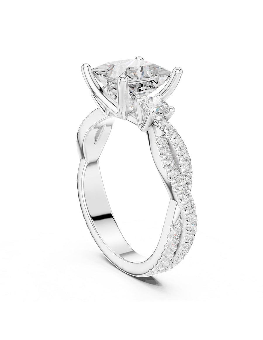 Anillo de compromiso - tres piedras - AMORE535-PR-LG