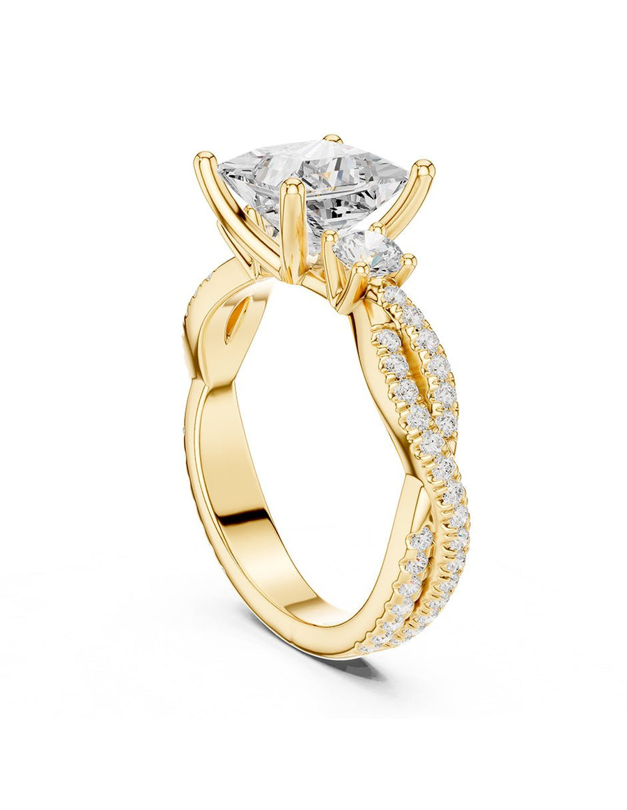 Anillo de compromiso - tres piedras - AMORE535-PR-LG