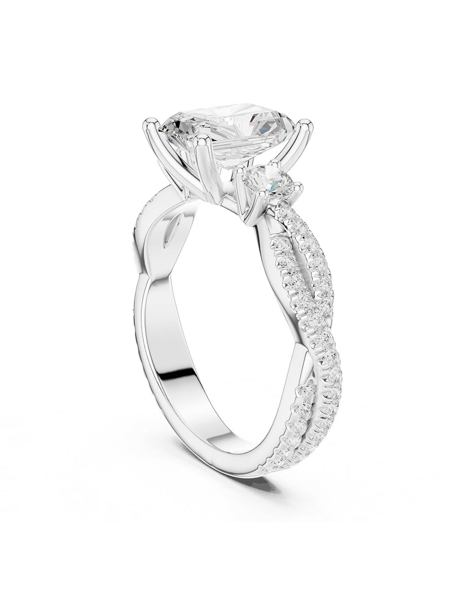 Anillo de compromiso - tres piedras - AMORE535-RA-LG