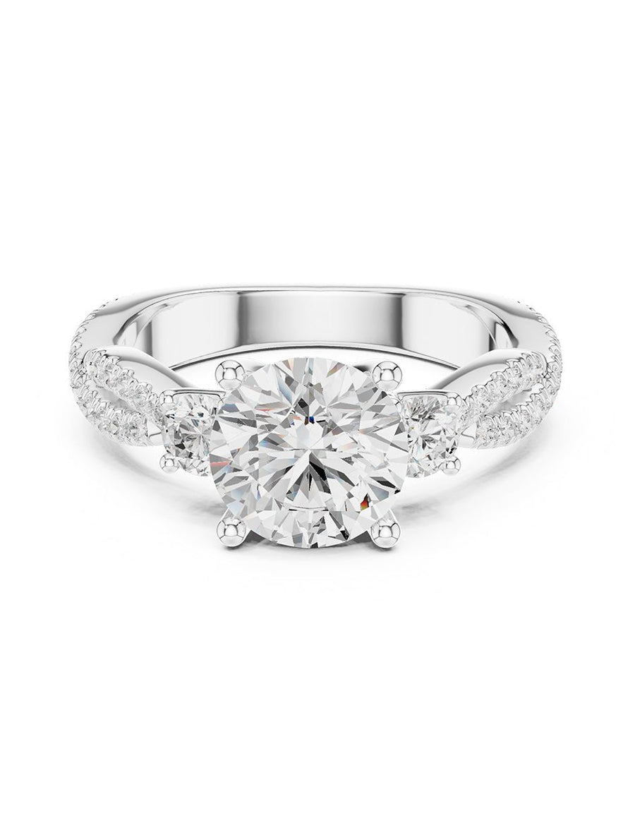 Anillo de compromiso - tres piedras - AMORE535-RD-LG