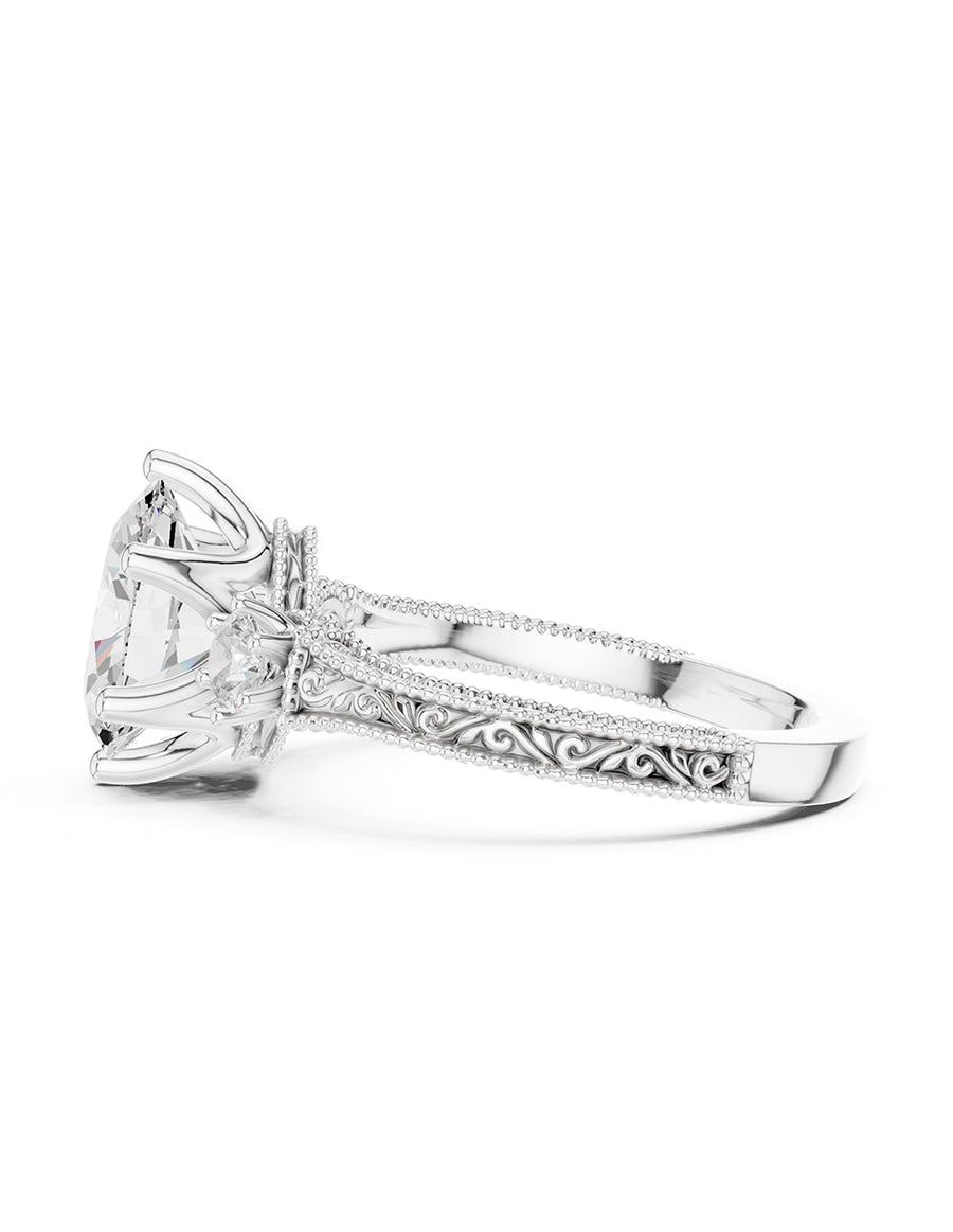 Anillo de compromiso - tres piedras - AMORE536-OV-LG