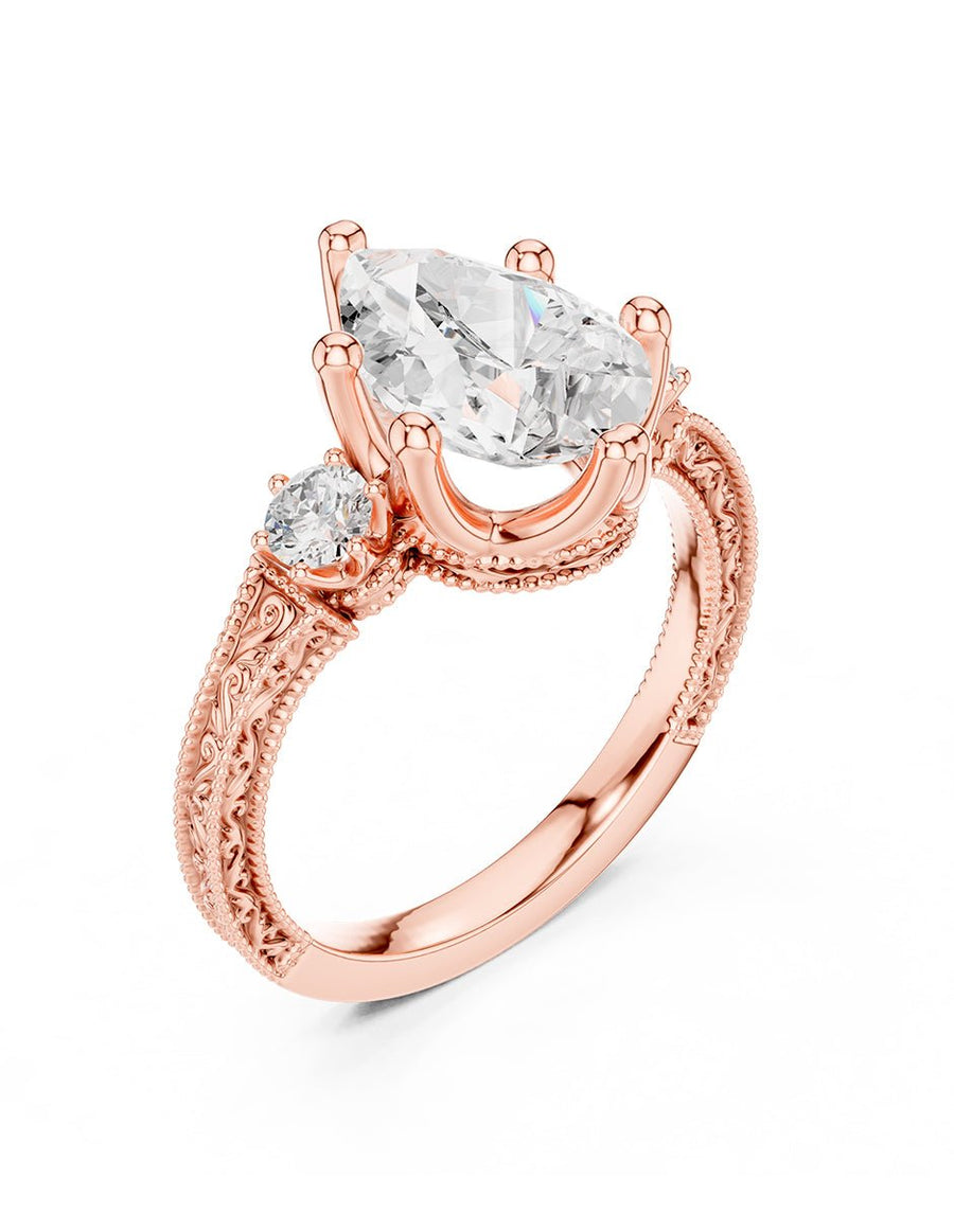 Anillo de compromiso - tres piedras - AMORE536-PE-LG