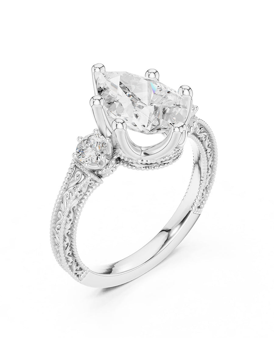Anillo de compromiso - tres piedras - AMORE536-PE-LG