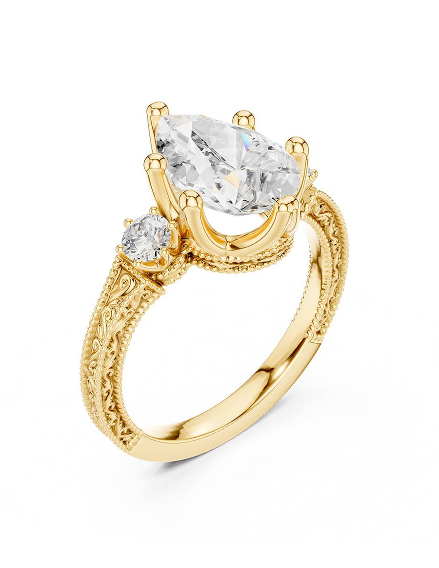 Anillo de compromiso - tres piedras - AMORE536-PE-LG